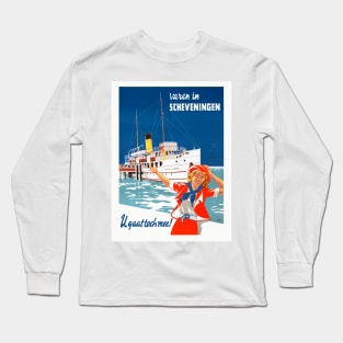 Scheveningen Netherlands Vintage Travel Poster Long Sleeve T-Shirt